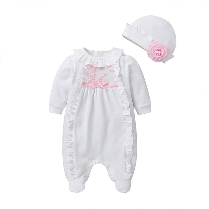 Female Newborn Cute Baby Jumpsuit With Hat