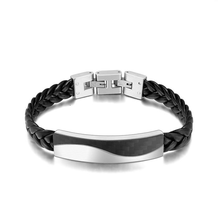 Men's Simple Carbon Fiber Titanium Steel Bracelet Jewelry