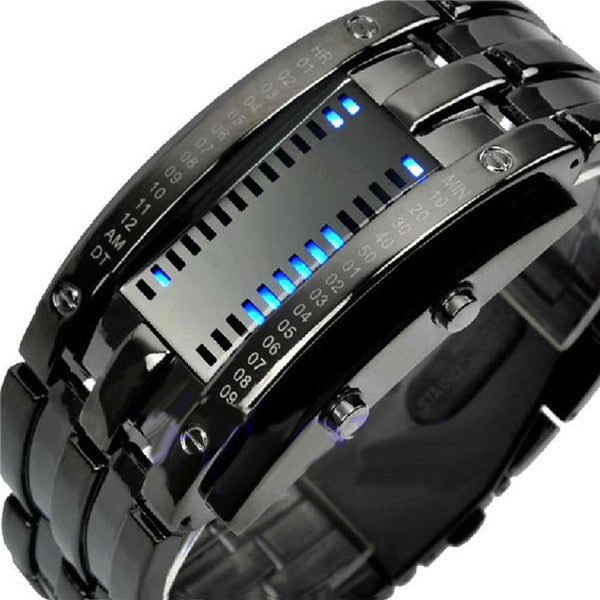 Creative Digital Watch Full Steel Binary Wrist Watch Women LED Electronic Sport Watches