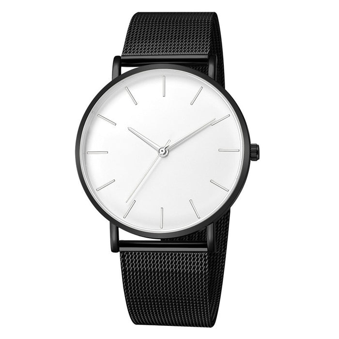 Quartz Ultra Thin Simple Stainless Steel Mesh Men's Fashion Casual Watch