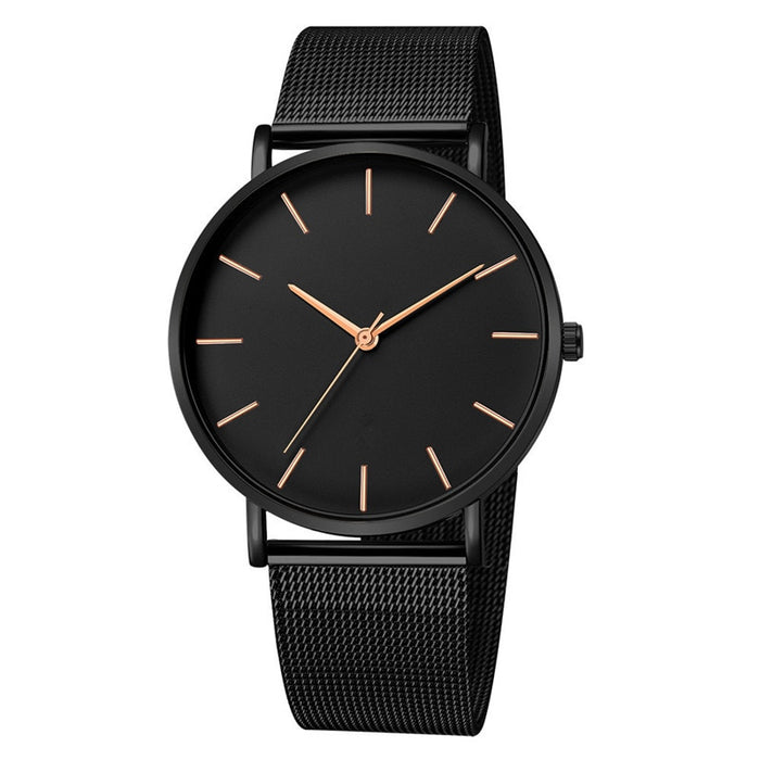 Quartz Ultra Thin Simple Stainless Steel Mesh Men's Fashion Casual Watch