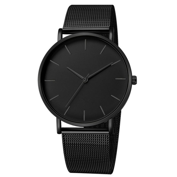 Quartz Ultra Thin Simple Stainless Steel Mesh Men's Fashion Casual Watch