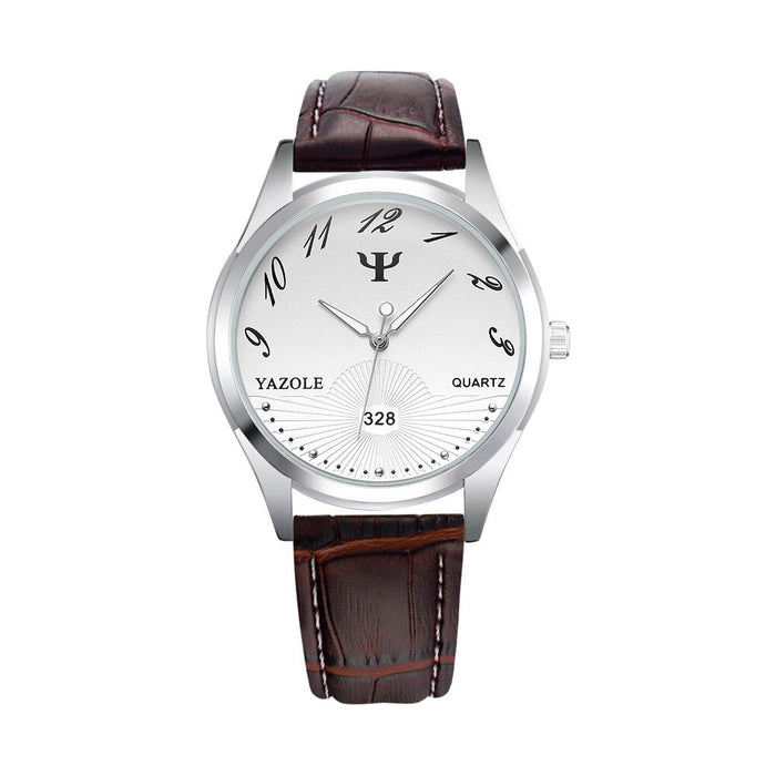 Yazole Watch Business Belt Men's Watch Unique Leisure Leather Watches Fashion Luminous Quartz Watch