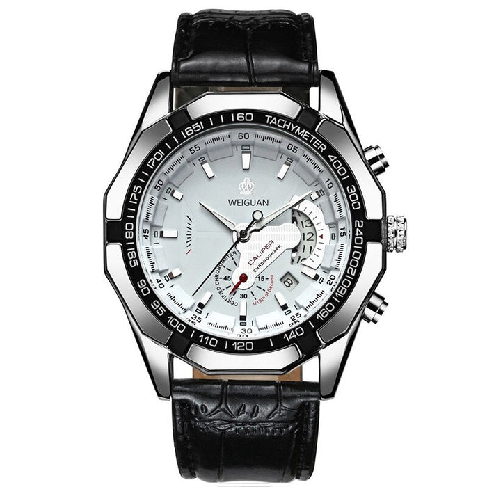 Full Steel Men Luxury Calendar Quartz Wristwatch Stylish Business Luminous Clock