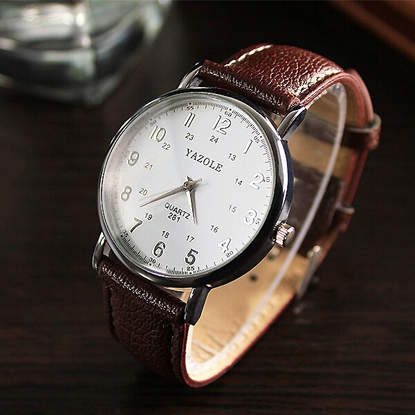 Women's Watch YAZOLE Top Brand Fashion Leather Wrist Watch Dress Designer Clock