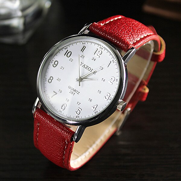 Women's Watch YAZOLE Top Brand Fashion Leather Wrist Watch Dress Designer Clock