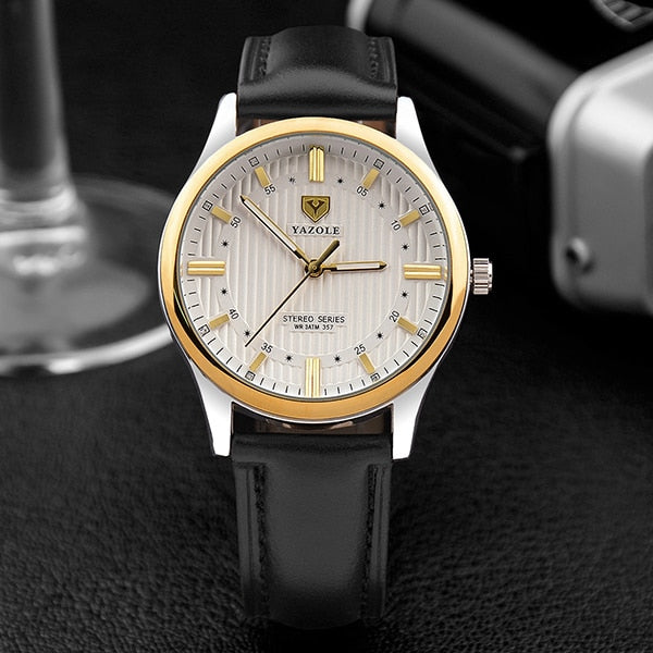 Yazole Watch Business Men's Watch Unique Luminous Leisure Leather Watches Fashion Quartz Watch