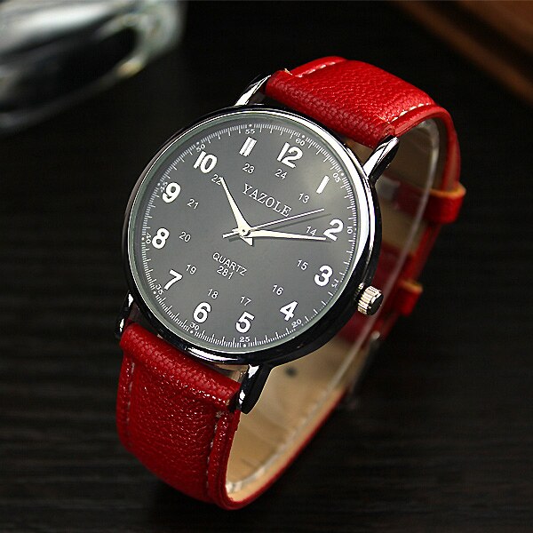 Women's Watch YAZOLE Top Brand Fashion Leather Wrist Watch Dress Designer Clock