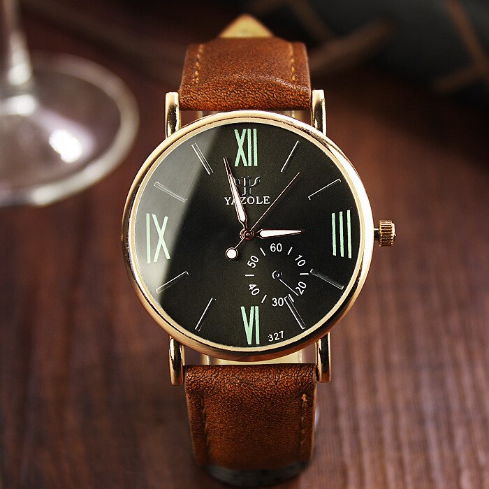 Yazole Watch Fashion Leisure Watches Business Men Luminous Roman Designer Watch