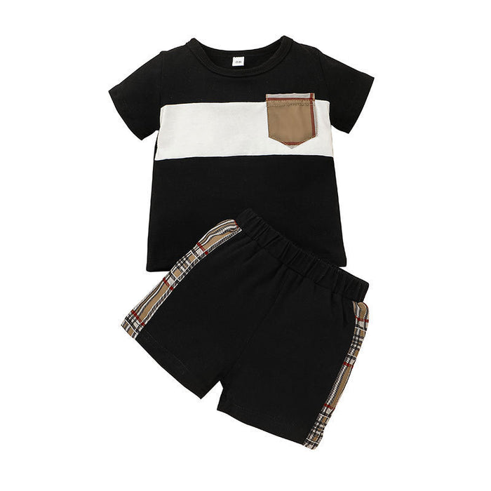 Summer Boys Short Sleeve Sports T-shirt Shorts Set