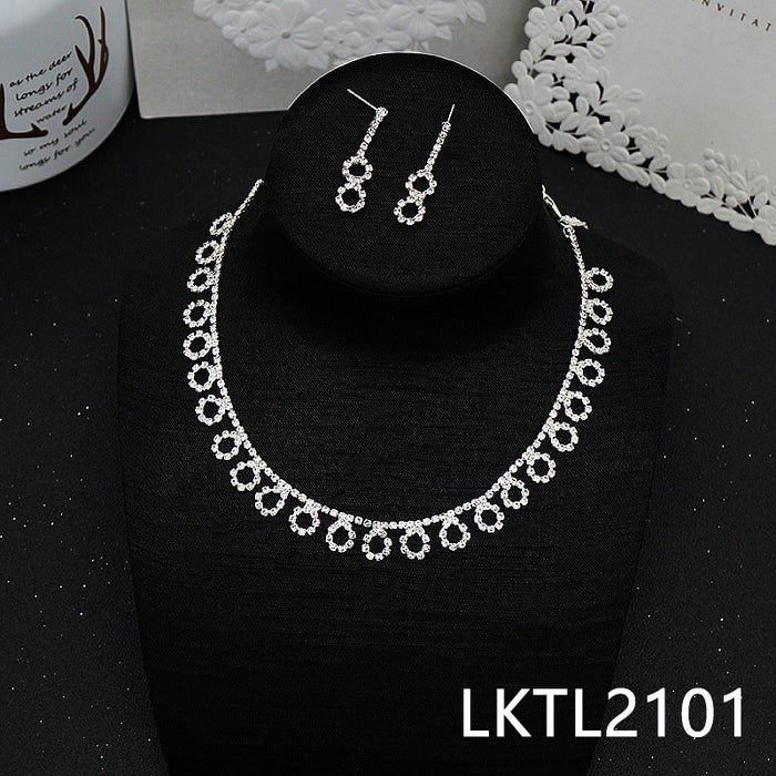 New Female Jewelry Rhinestone Necklace Set Accessories