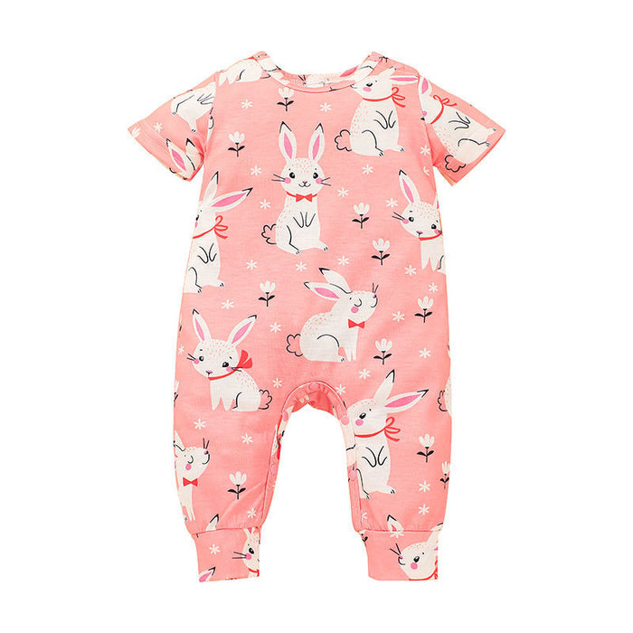 Baby Summer Rabbit Short Sleeved Jumpsuit