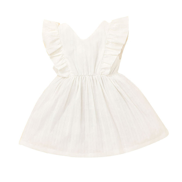 Lovely Baby Girls White Sleeveless Skirt