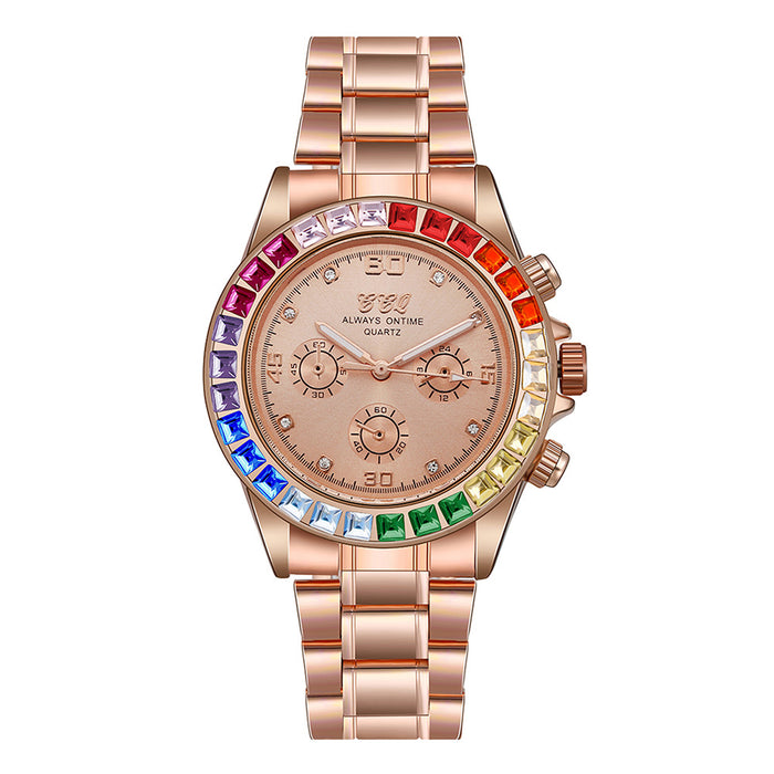 New Fashion Diamond Inlaid Atmosphere Color Rhinestone Watch Llz20792