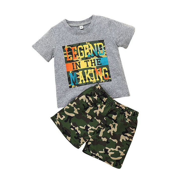 Kid's Beach Printed Shorts Top 2 Piece Set