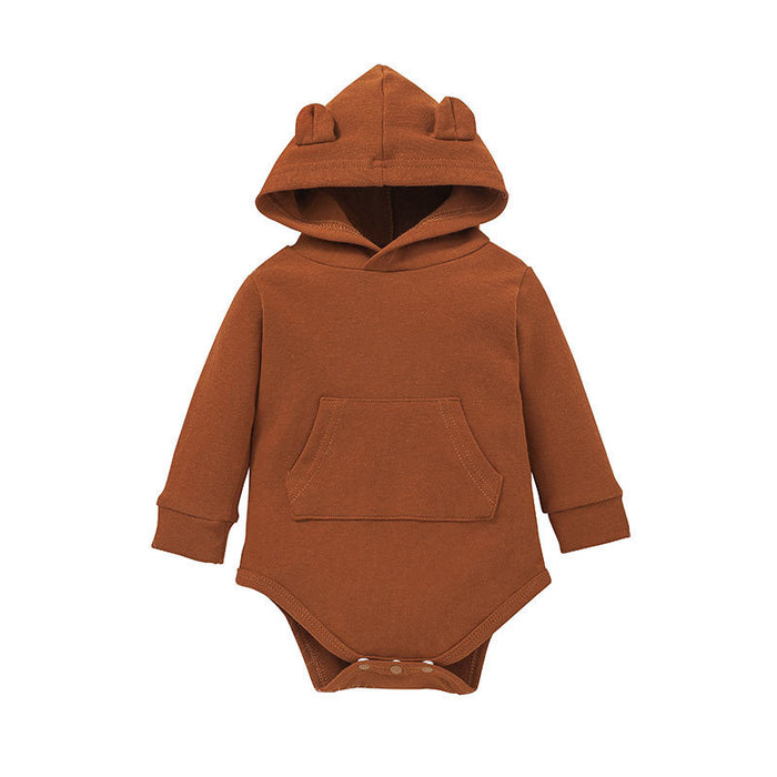 Kids Solid Color Bear Romper