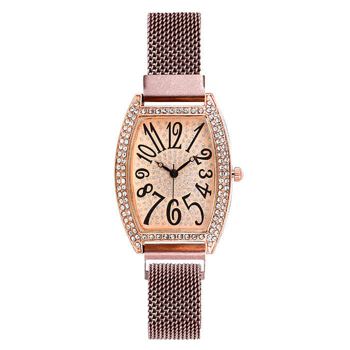 Fashion Decoration All Over The Sky Star Rhinestone Mesh Belt Women's Watch Llz20807