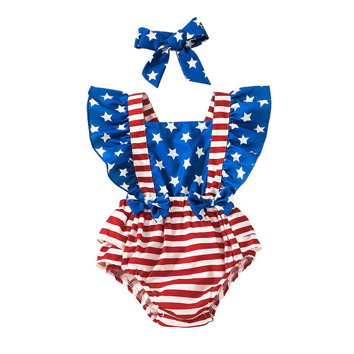 Independence Day Girls' Summer Jumpsuit