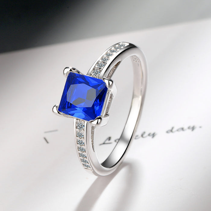 New Simple Four-Claw Square Zircon Proposal Ring