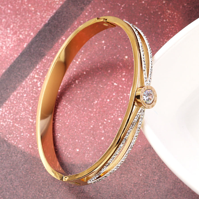 New Fashion Versatile Tricolor Stainless Steel Bracelet Bangle