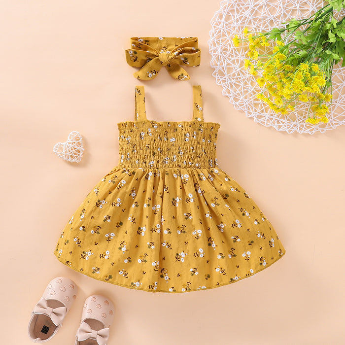 Suspender floral dress children's wear