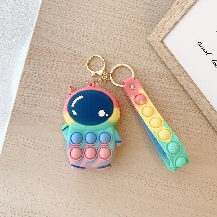 Small Keychain Coin Purse Spaceman Bear Fingertip Toy