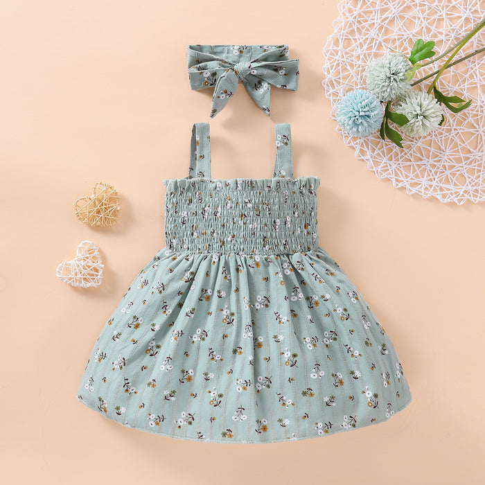 Suspender floral dress children's wear