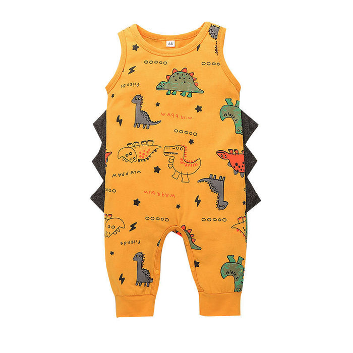 Summer Boys Cartoon Dinosaur Newborn Jumpsuit