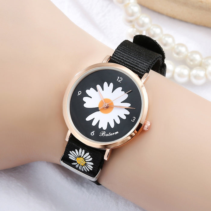 Simple Daisy Creative Canvas Printed Watch Llz20801