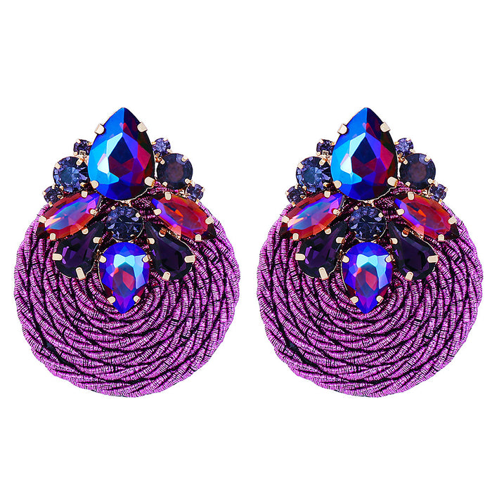 New fashion personalized hand woven women's Round Earrings