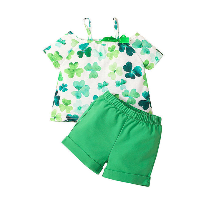 Summer Girls Clover Top & Shorts Suit