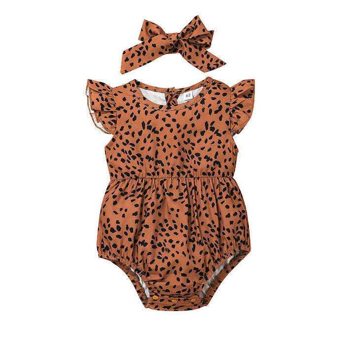 Leopard Print Baby Girls Jumpsuit