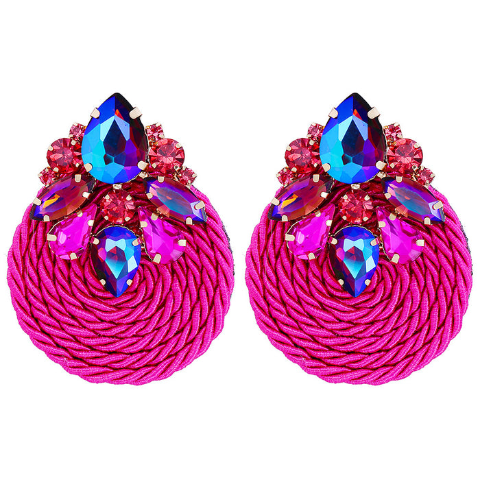 New fashion personalized hand woven women's Round Earrings