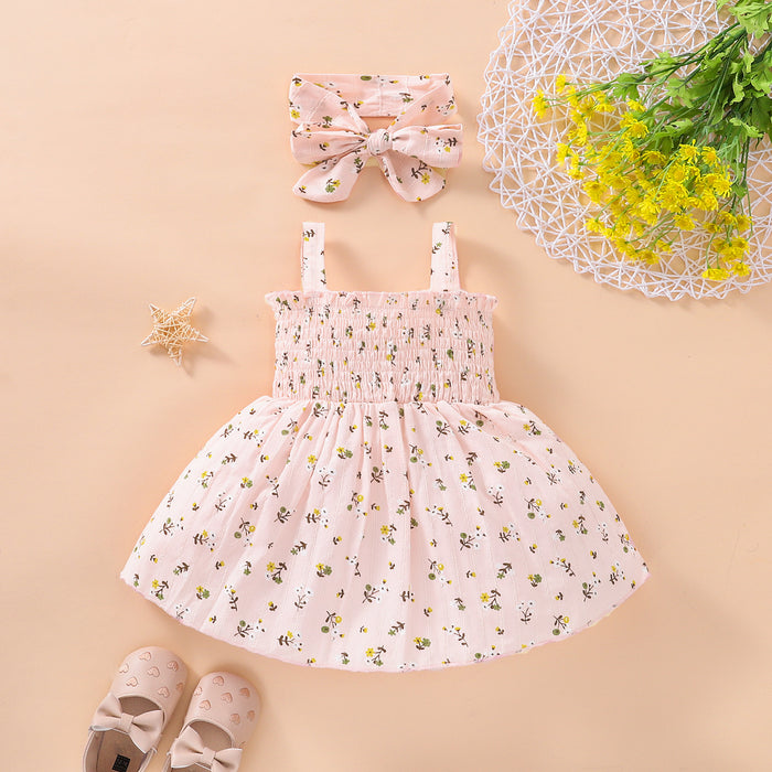 Suspender floral dress children's wear