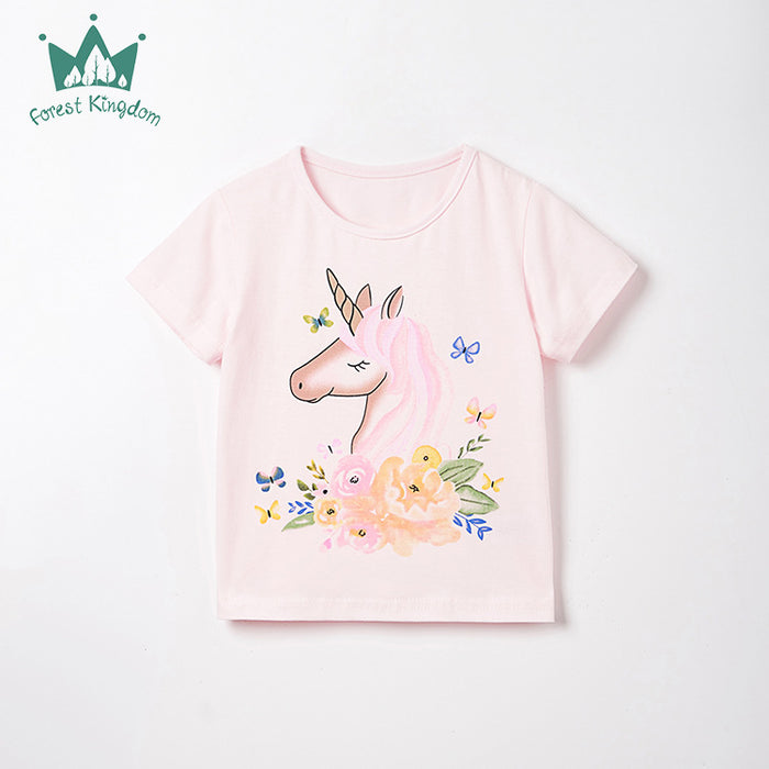 Children's short sleeve t-shirt female