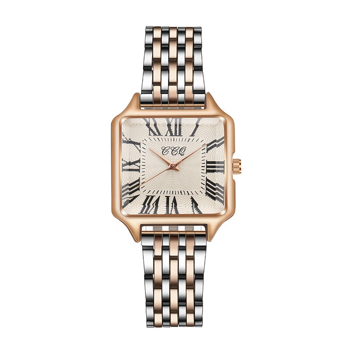 Fashionable and Versatile Square Roman Digital Quartz Watch Llz20793