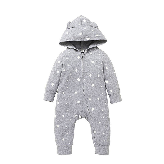 Hooded Zipper Romper Baby Cute Long Sleeved Bodysuit