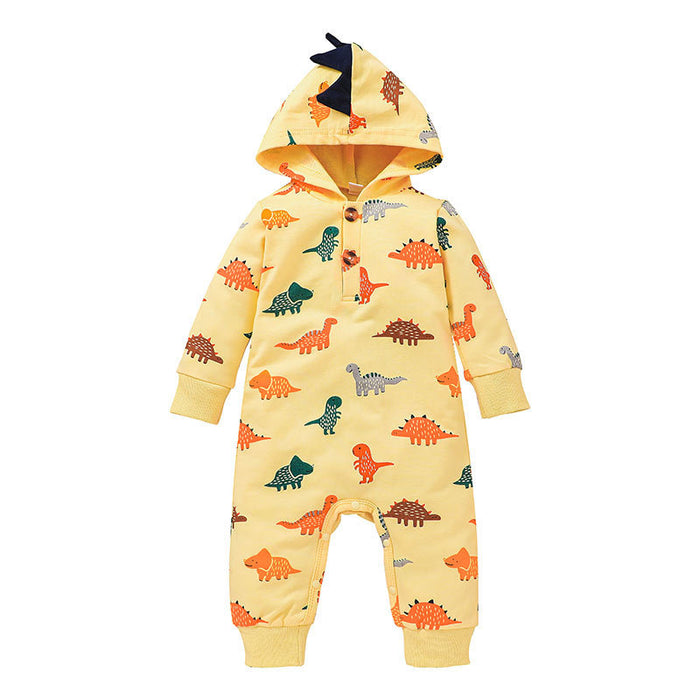 Newborn Baby Clothes Dinosaur Print Jumpsuit