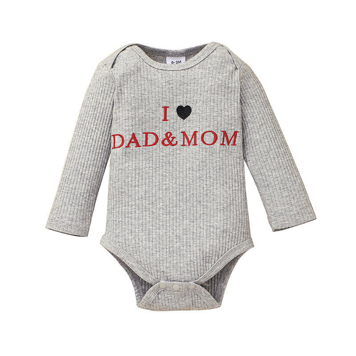 Baby I Love Mom & Dad Long Sleeve Cotton Bodysuits