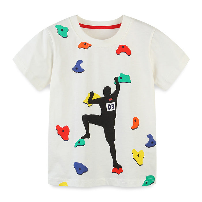 Children's round neck short sleeved T-shirt