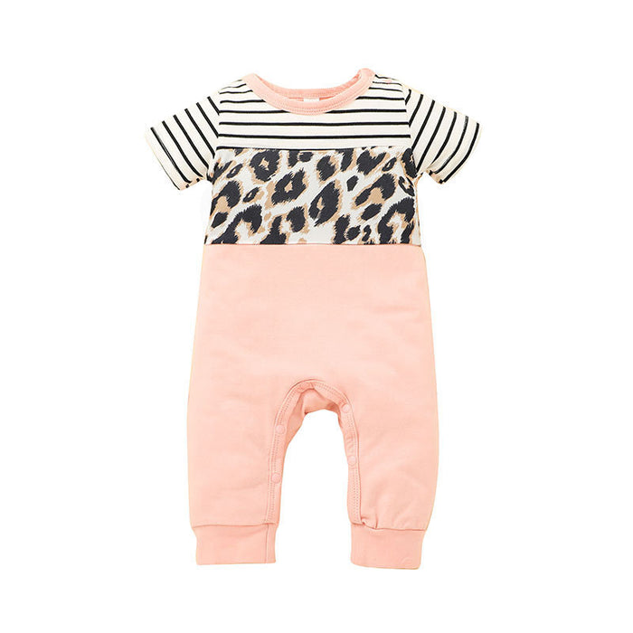 Baby Summer Pink Leopard Romper