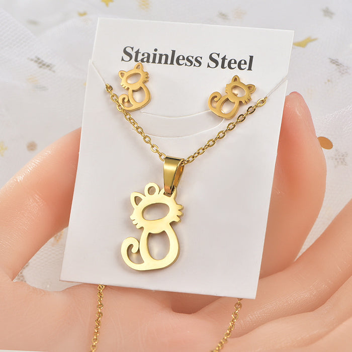 45 Pieces Gold plated necklace Ear studs Set