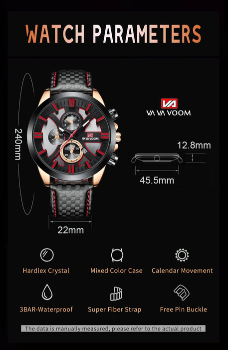 Fashion Mens Quartz Watches Business Wristwatch Waterproof Clock For Man Sports Watch Leather Bands