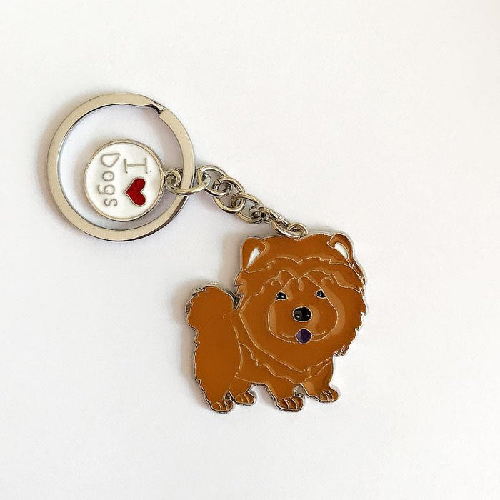 Multicolour Pet Dog Painted Zinc Alloy Keychain