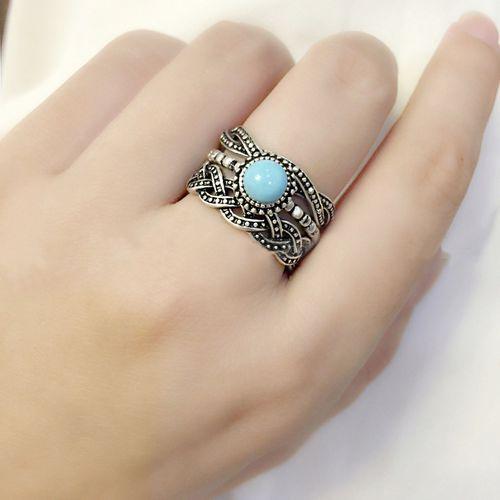 3 PCS Fashion Anqitue Silve colour Wome’s Ring Set