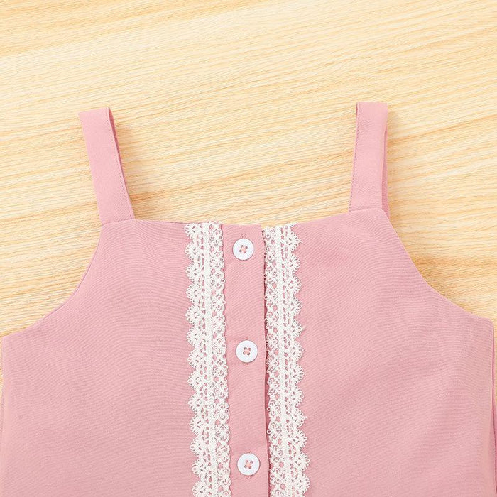 Summer Sweet Baby Suspender Shorts Suit