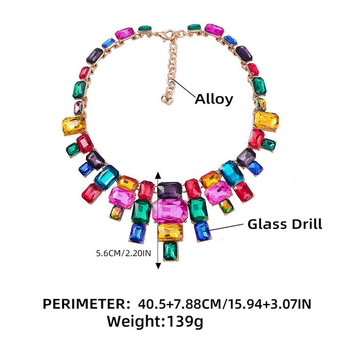 Women's Multicolour Rhinestone Alloy Clavicle Chain Necklace