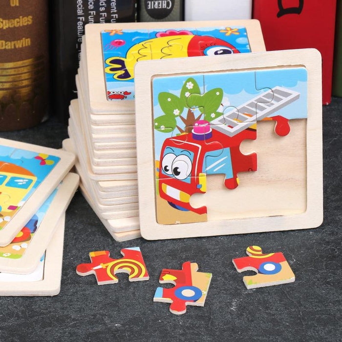 Children's Wooden Cartoon Animal Puzzle Toy