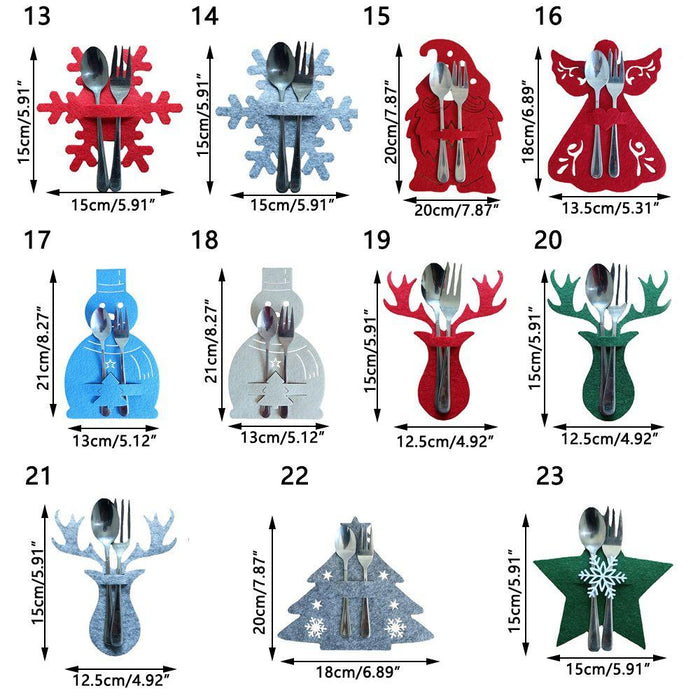 4PCS 44 Styles Christmas Knife and Fork Holder