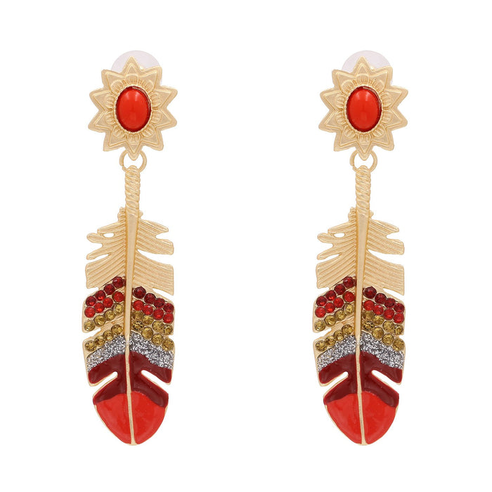 New Female National Style Feather Earrings Accessories